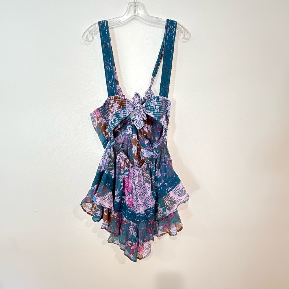 NWOT Free People Bali-Oletta Romper In Lupine Combo Size Large - Picture 7 of 14